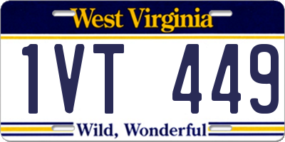 WV license plate 1VT449
