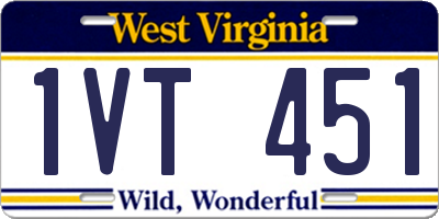 WV license plate 1VT451