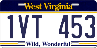 WV license plate 1VT453