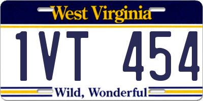 WV license plate 1VT454
