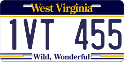WV license plate 1VT455