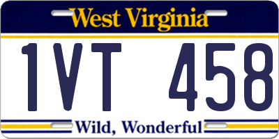 WV license plate 1VT458