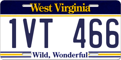WV license plate 1VT466