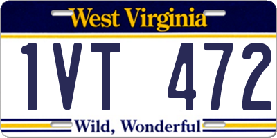 WV license plate 1VT472