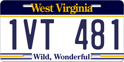 WV license plate 1VT481