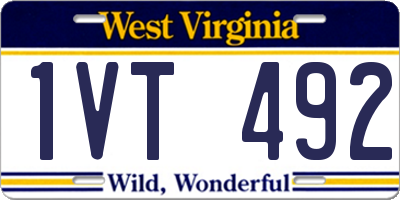 WV license plate 1VT492