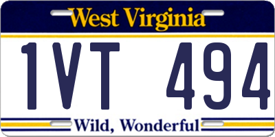 WV license plate 1VT494