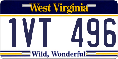 WV license plate 1VT496