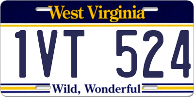 WV license plate 1VT524