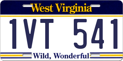 WV license plate 1VT541