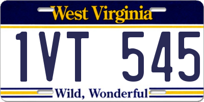 WV license plate 1VT545