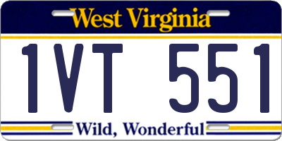 WV license plate 1VT551
