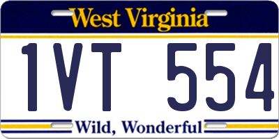 WV license plate 1VT554