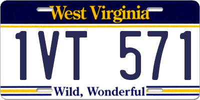WV license plate 1VT571