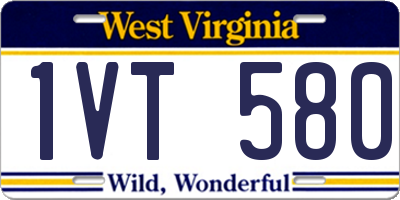 WV license plate 1VT580