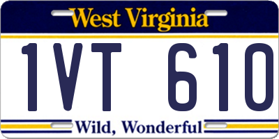 WV license plate 1VT610