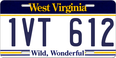 WV license plate 1VT612