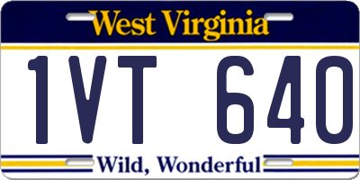 WV license plate 1VT640
