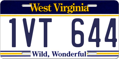 WV license plate 1VT644