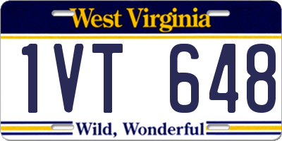WV license plate 1VT648