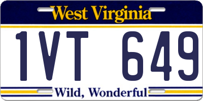 WV license plate 1VT649