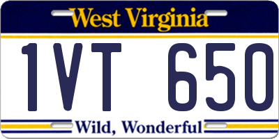 WV license plate 1VT650