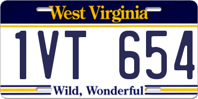 WV license plate 1VT654