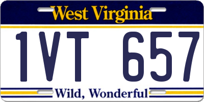 WV license plate 1VT657