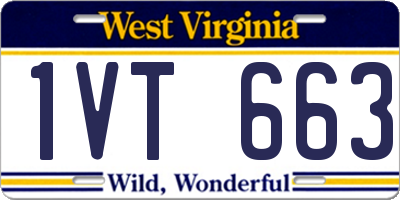 WV license plate 1VT663