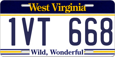 WV license plate 1VT668