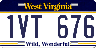 WV license plate 1VT676