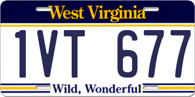 WV license plate 1VT677