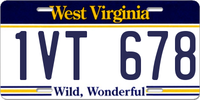 WV license plate 1VT678