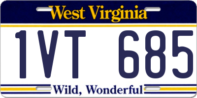 WV license plate 1VT685