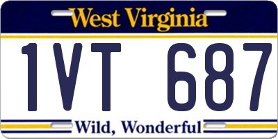 WV license plate 1VT687