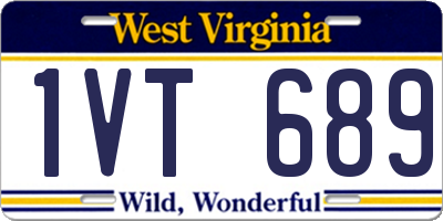 WV license plate 1VT689