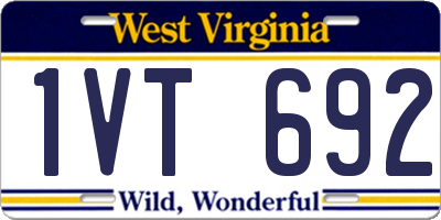 WV license plate 1VT692