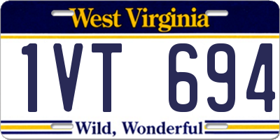 WV license plate 1VT694