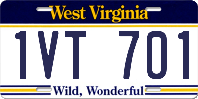 WV license plate 1VT701