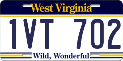 WV license plate 1VT702