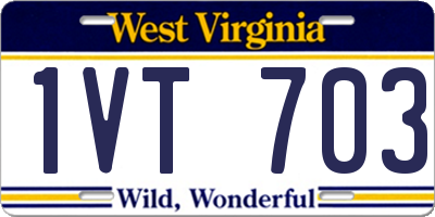 WV license plate 1VT703
