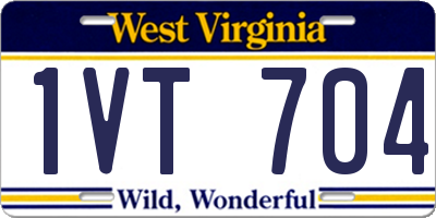 WV license plate 1VT704