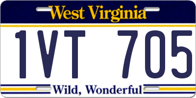 WV license plate 1VT705