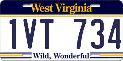 WV license plate 1VT734