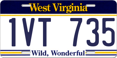 WV license plate 1VT735