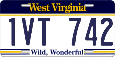 WV license plate 1VT742