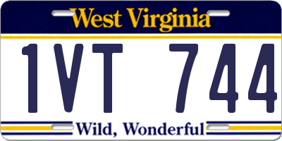 WV license plate 1VT744