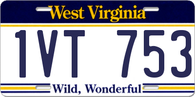 WV license plate 1VT753