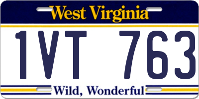WV license plate 1VT763
