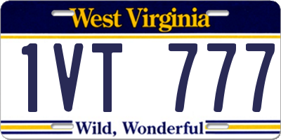 WV license plate 1VT777